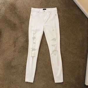 Abercrombie High Rise Ripped Skinny Jeans